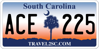 SC license plate ACE225