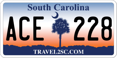 SC license plate ACE228