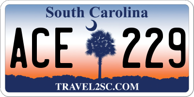 SC license plate ACE229