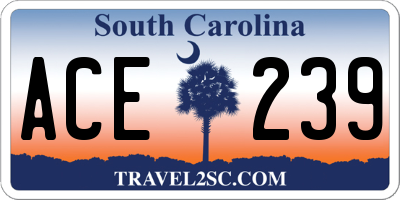 SC license plate ACE239