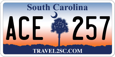 SC license plate ACE257