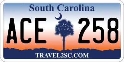 SC license plate ACE258