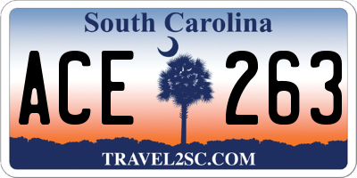 SC license plate ACE263