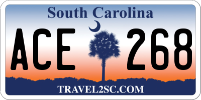 SC license plate ACE268
