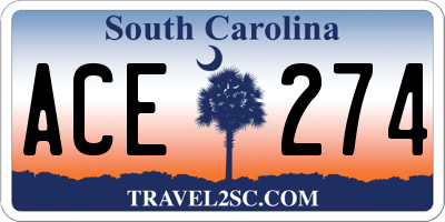 SC license plate ACE274