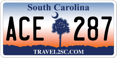 SC license plate ACE287