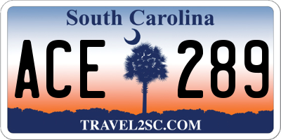 SC license plate ACE289
