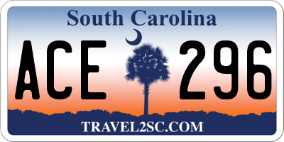 SC license plate ACE296