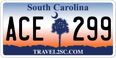 SC license plate ACE299