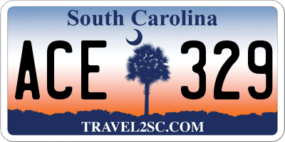 SC license plate ACE329