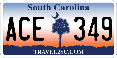 SC license plate ACE349