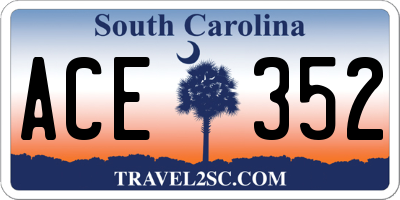 SC license plate ACE352