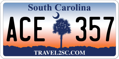 SC license plate ACE357