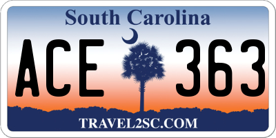 SC license plate ACE363