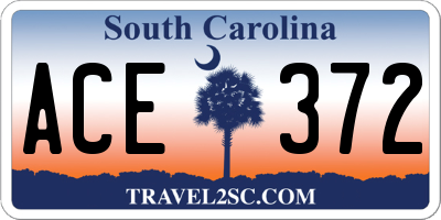 SC license plate ACE372
