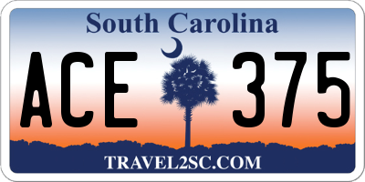 SC license plate ACE375