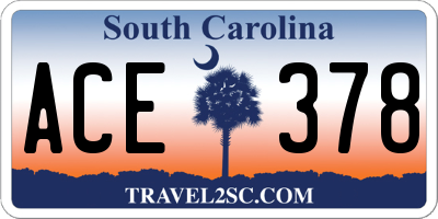 SC license plate ACE378