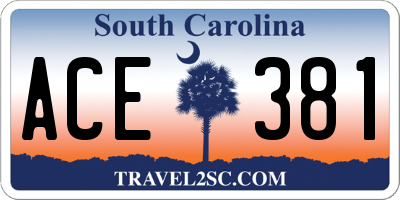 SC license plate ACE381