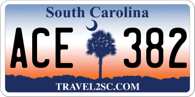 SC license plate ACE382