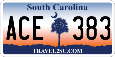 SC license plate ACE383