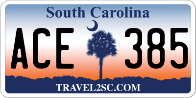SC license plate ACE385