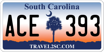 SC license plate ACE393