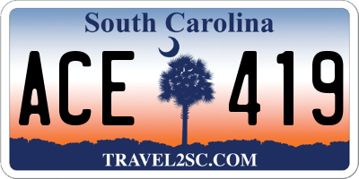 SC license plate ACE419