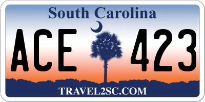 SC license plate ACE423
