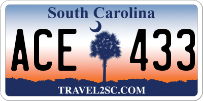 SC license plate ACE433