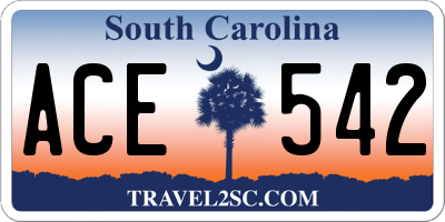 SC license plate ACE542