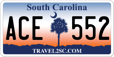 SC license plate ACE552