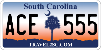 SC license plate ACE555