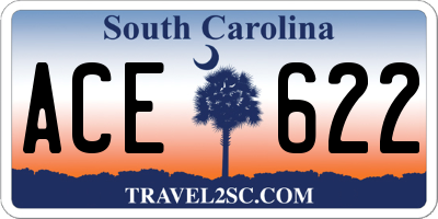 SC license plate ACE622