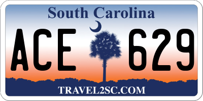 SC license plate ACE629