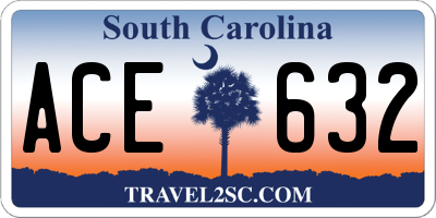 SC license plate ACE632