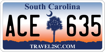 SC license plate ACE635