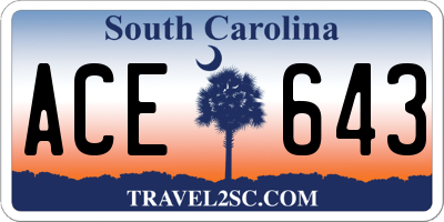 SC license plate ACE643