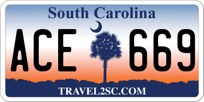 SC license plate ACE669