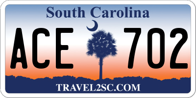 SC license plate ACE702