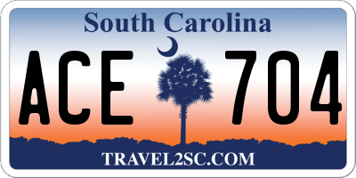 SC license plate ACE704
