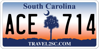 SC license plate ACE714