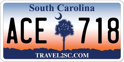 SC license plate ACE718