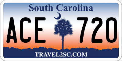 SC license plate ACE720