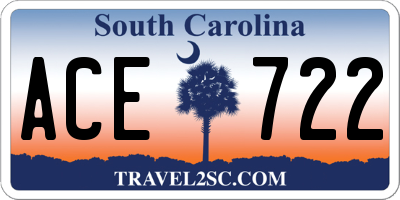 SC license plate ACE722