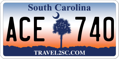 SC license plate ACE740