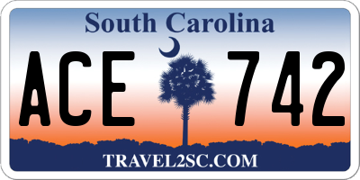 SC license plate ACE742