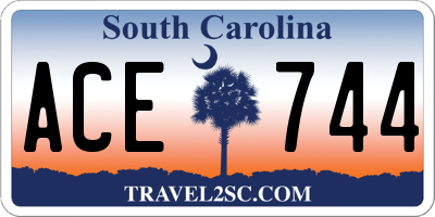 SC license plate ACE744