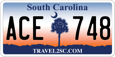 SC license plate ACE748