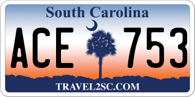 SC license plate ACE753