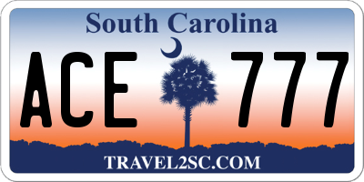 SC license plate ACE777
